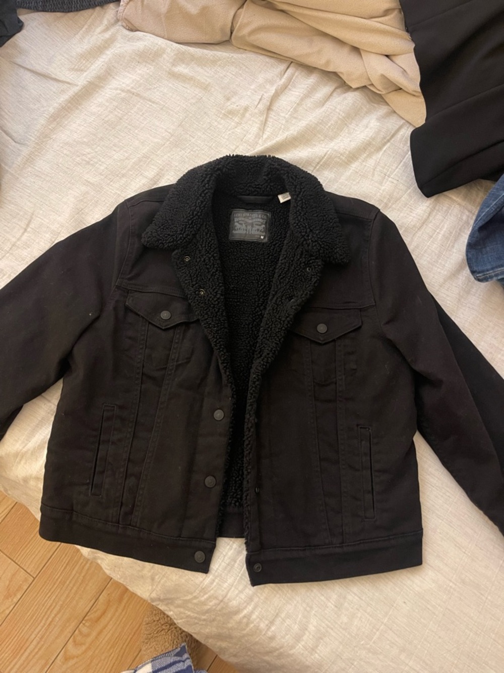 Levi's Black Sherpa Trucker Jacket